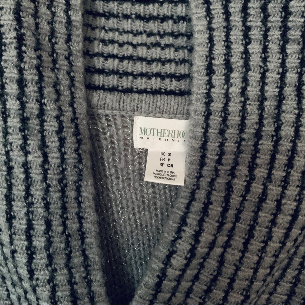 Motherhood Maternity Wrap Cardigan Sweater | Charcoal Gray & Black | Size Small - Picture 5 of 6
